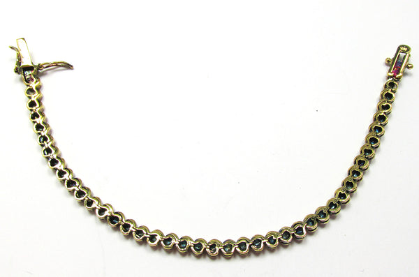 DBJ (Dee Berkley) Vintage 1990s Two Tone Sterling Tennis Bracelet - Back