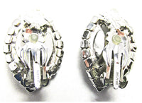 Vintage 1960s Dazzling Rhinestone and Pearl Cabochon Earrings - Back - Thumbnail