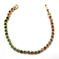 Vintage 1970s Contemporary Style Diamante Link Tennis Bracelet