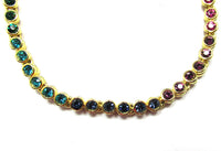 Vintage 1970s Contemporary Style Diamante Link Tennis Bracelet