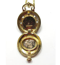 Signed 1960s Sarah Coventry Stunning Cameo Locket Pendant - Inside - Thumbnail