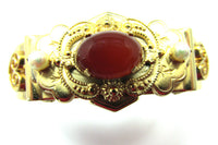 Exquisite 1950s Mid-Century Rhinestone and Pearl Cuff Bracelet - Front - Thumbnail