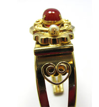 Exquisite 1950s Mid-Century Rhinestone and Pearl Cuff Bracelet - Side - Thumbnail
