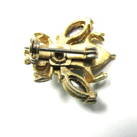1950s Adorable Vintage Pearl and Diamante Figural Bug Pin - Back - Thumbnail