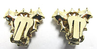 1950s Vintage Eye-Catching Diamante and Pearl Floral Earrings - Back - Thumbnail