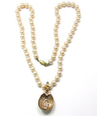 Mid-Century 1950s Stunning Pearl Necklace and Enhancer Set - Back - Thumbnail
