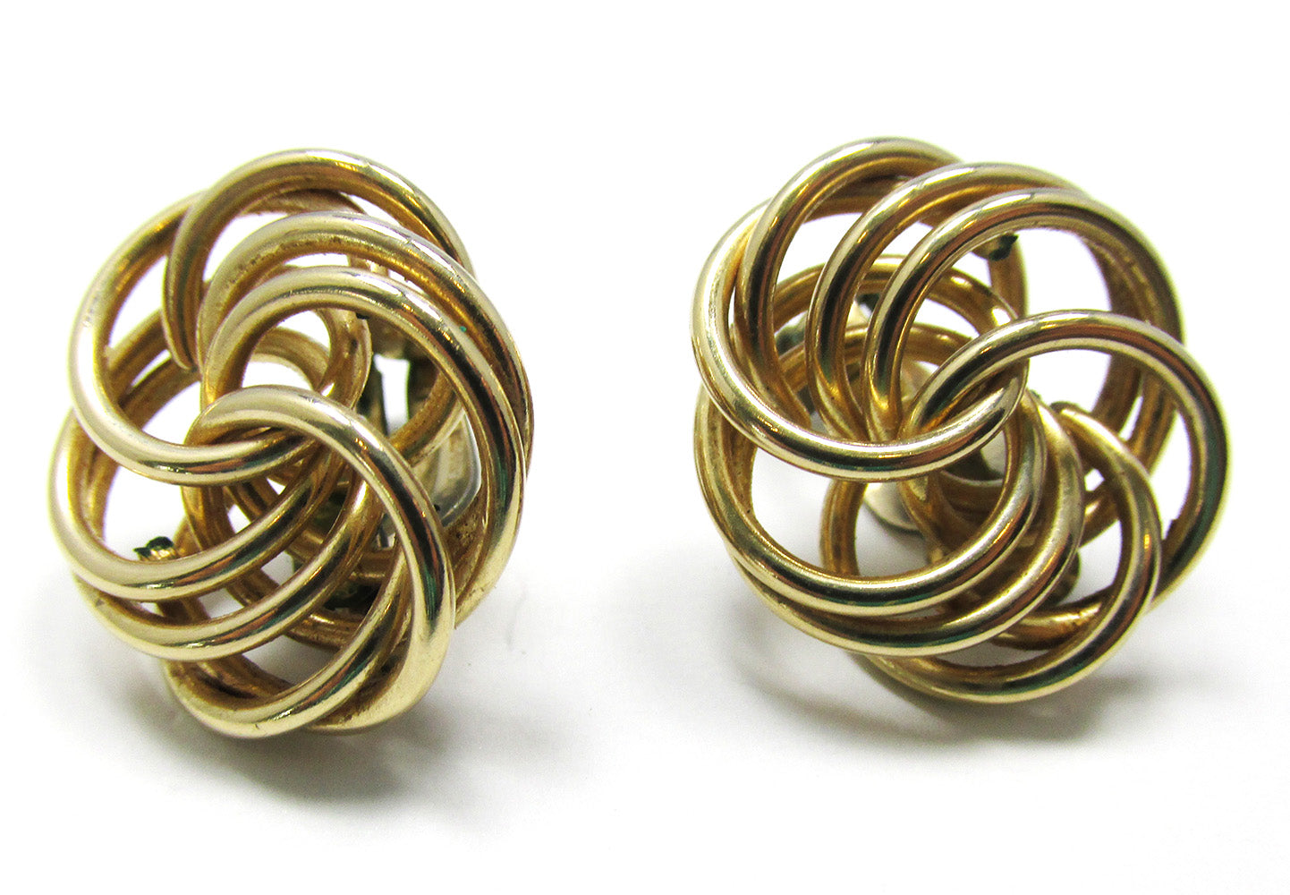 Rare Signed Winard 1940s Vintage Designer Love Knot Earrings - Front
