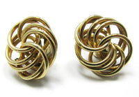 Rare Signed Winard 1940s Vintage Designer Love Knot Earrings - Front - Thumbnail