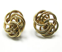 Rare Signed Winard 1940s Vintage Designer Love Knot Earrings - Front - Thumbnail