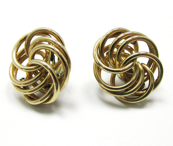 Rare Signed Winard 1940s Vintage Designer Love Knot Earrings - Front