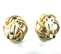 Rare Signed Winard 1940s Vintage Designer Love Knot Earrings - Back - Thumbnail