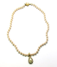 Signed Roman 1970s Designer Pearl Necklace and Enhancer - Front - Thumbnail