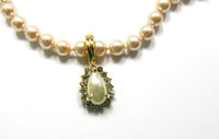 Signed Roman 1970s Designer Pearl Necklace and Enhancer - Close Up - Thumbnail