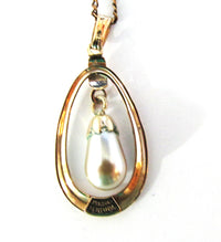 Signed Van Dell 1940s Gold Filled Pearl Necklace and Earrings Set - Close Up Back - Thumbnail