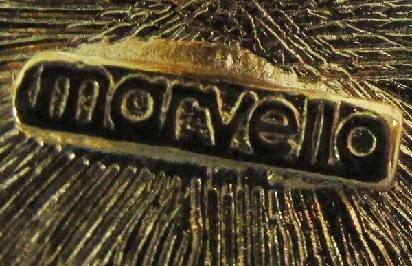 Signed Marvella 1970s Designer Diamante and Pearl Pierced Earrings - Signature