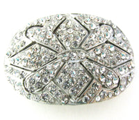 Victorian Mid-1800s Antique/Vintage Diamante Shoe Buckles - Close Up - Thumbnail