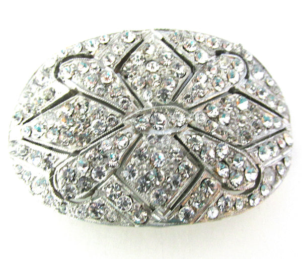 Victorian Mid-1800s Antique/Vintage Diamante Shoe Buckles - Close Up