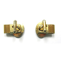 Hickok 1960s Vintage Men’s Mid-Century Blue and Gold Cufflinks - Back - Thumbnail