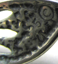 Cute 1950s Mid-Century Vintage Diamante and Sterling Bug Pin - 925 Mark - Thumbnail