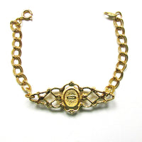 Avon 1960s Vintage Mid-Century Pink and Clear Diamante Bracelet - Back - Thumbnail