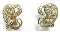Unique 1970s Vintage Contemporary Style Rhinestone Earrings - Front - Thumbnail