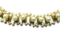Vintage 1950s Mid-Century Unique Pearl Link Bracelet - Close Up - Thumbnail