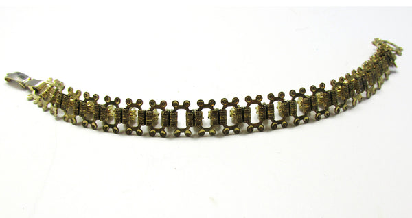 Vintage 1950s Mid-Century Unique Pearl Link Bracelet - Back