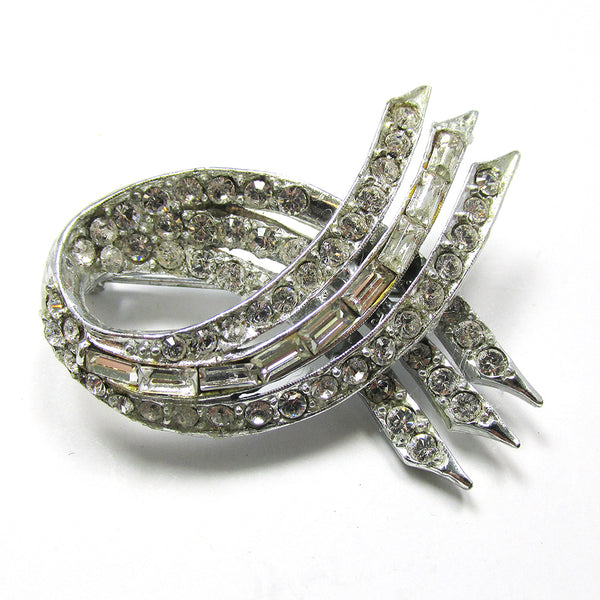 Pell Vintage 1950s Designer Diamante Pin and Earrings Set - Pin