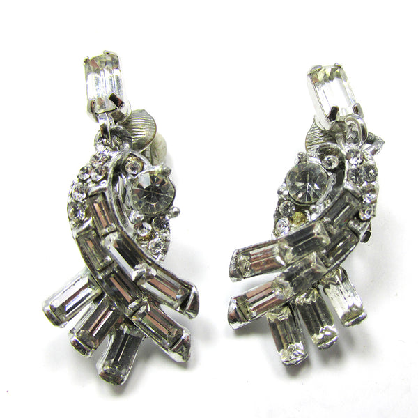 Pell Vintage 1950s Designer Diamante Pin and Earrings Set - Earrings