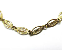 Vintage Mid-Century 1960s Exquisite Gold Chain Link Necklace - Close Up - Thumbnail