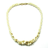 Signed Napier 1980s Elegant Multi-Strand Pearl and Bead Necklace - Front