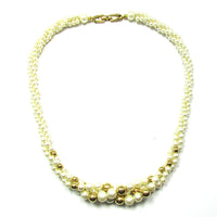 Signed Napier 1980s Elegant Multi-Strand Pearl and Bead Necklace - Front - Thumbnail
