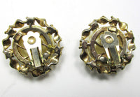 Vintage 1950s Mid-Century Diamante and Pearl Clip-On Earrings