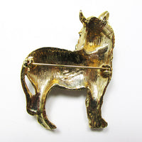 1960s Vintage Mid-Century Adorable Enamel and Diamante Zebra Pin - Back - Thumbnail