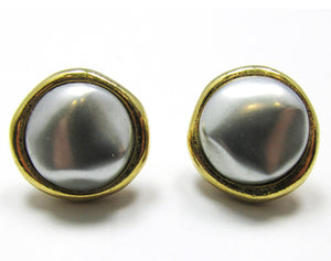 Vintage Monet 1970s Contemporary Style Pierced Earrings - Front