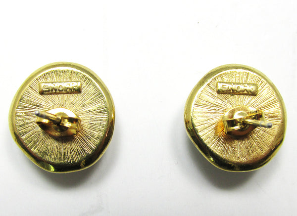 Vintage Monet 1970s Contemporary Style Pierced Earrings - Back