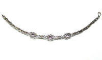 Signed Jewelry Concepts 2000s Vintage Amethyst and Sterling Bracelet - Back - Thumbnail