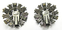 Art Vintage 1950s Designer Red, Pink, and AB Rhinestone Earrings