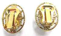 1970s Desirable Vintage Retro Diamante and Pearl Button Earrings - Back - Thumbnail