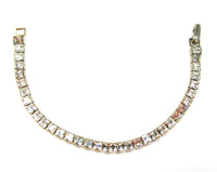 Mid-Century Vintage 1950s Brilliant Clear Diamante Tennis Bracelet
