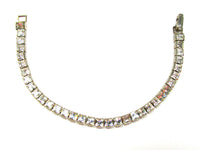 Mid-Century Vintage 1950s Brilliant Clear Diamante Tennis Bracelet