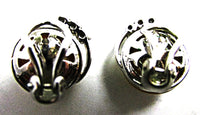 Vintage 1970s Signed Contemporary Style Pearl and Rhinestone Earrings
