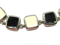 Versatile 1970s Green, Black, and Cream Enameled Reversible Bracelet - Reverse Side Close Up - Thumbnail