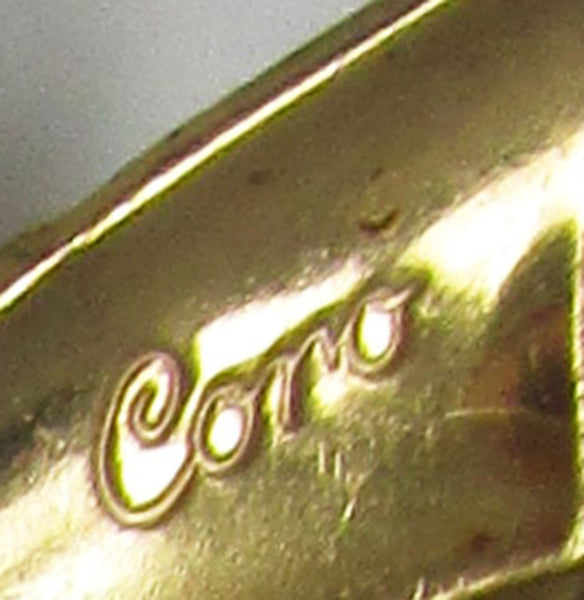 Exceptional Vintage 1940s Signed Coro Diamante Floral Bouquet Pin - Signature