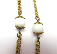 Vintage Signed Florenza 1950s Mid-Century Rhinestone and Bead Pendant - Close Up Beads - Thumbnail