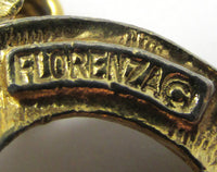 Vintage Signed Florenza 1950s Mid-Century Rhinestone and Bead Pendant - Signature - Thumbnail