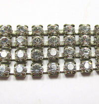 Mid-Century Glamorous 1950s Vintage Four Row Diamante Bracelet