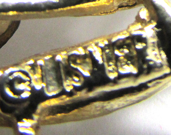 Signed Lisner Designer Vintage Mid-Century Clear Diamante Pin - Signature