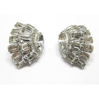 1950s Signed Eisenberg Mid-Century Designer Diamante Earrings - Front - Thumbnail