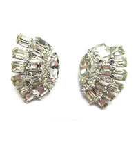 1950s Signed Eisenberg Mid-Century Designer Diamante Earrings - Front - Thumbnail